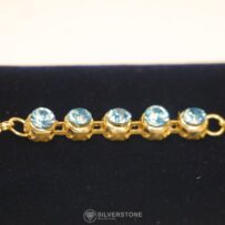 GOLD PLATED FIVE STONE BRACELET