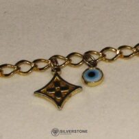 GOLD PLATED EVIL EYE BEADS BRACELET